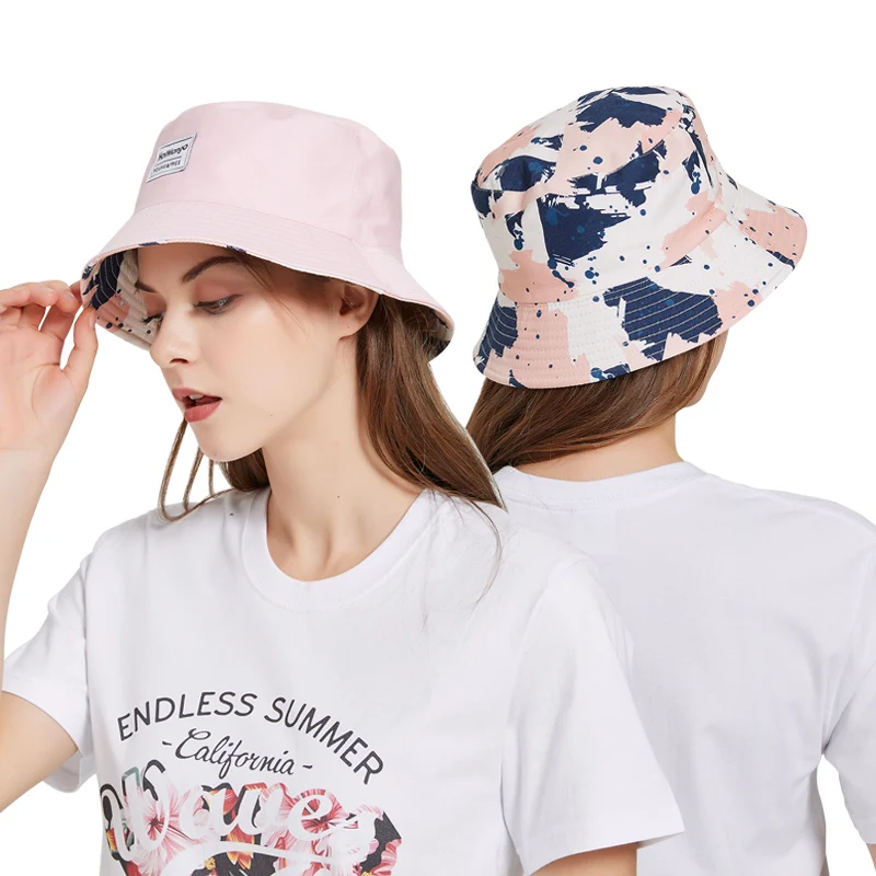 Fisherman's Cap Women's Four Seasons UV Protection Two-Sided Wear Versatile Travel Sunshade Art Beach Leisure Holiday Adult Hat