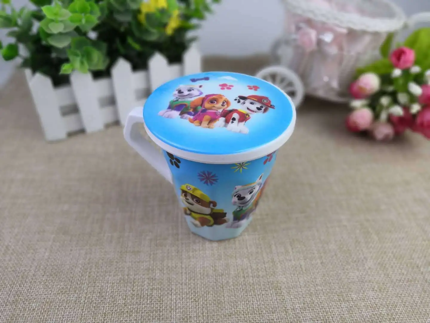 Nine-corner cup Paw Patrol миска, блюдо, тарелка, мультфильм рисунок Шесть Один Детский сад собака патруль команда посуда чашка миска ложка набор - Цвет: Nine-corner cup