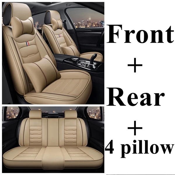 beige luxury Передняя+ задняя крышка сиденья автомобиля набор для Renault Duster широта Clio Sandero Koleos Kadjar Logan Talisman Espace Kangoo Лагуна флюенс - Название цвета: beige luxury