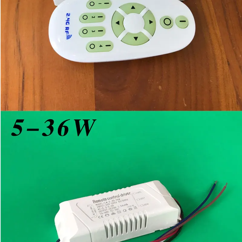 2,4G пульт дистанционного управления DC24V Светодиодный драйвер адаптер питания, AC180V-265V, 36 Вт 54 Вт 80 Вт 108 ВТ 160 Вт