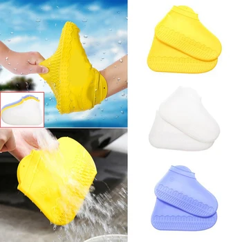 

1 Pair Solid Color Unisex Non-slip Rain Shoe Covers Waterproof Silicone Shoe Cover Outdoor Camping Shoes Protector Wholesale