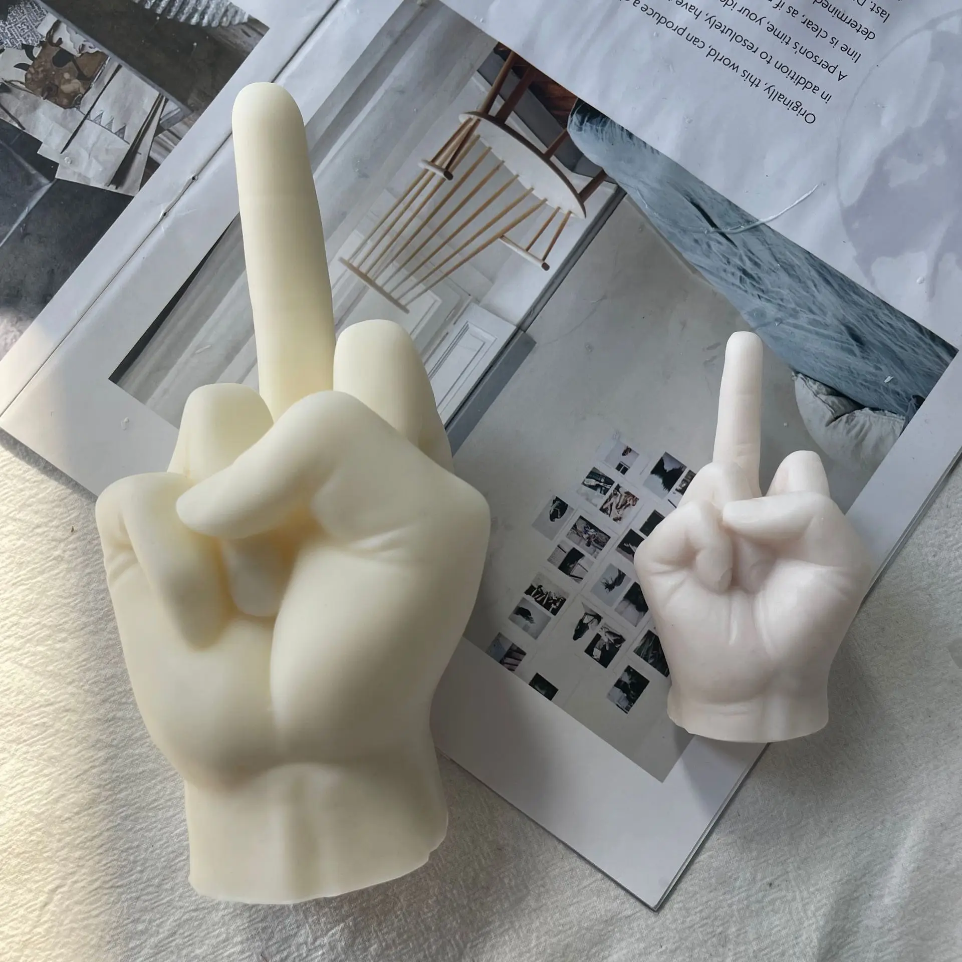 Large Middle Finger Candle