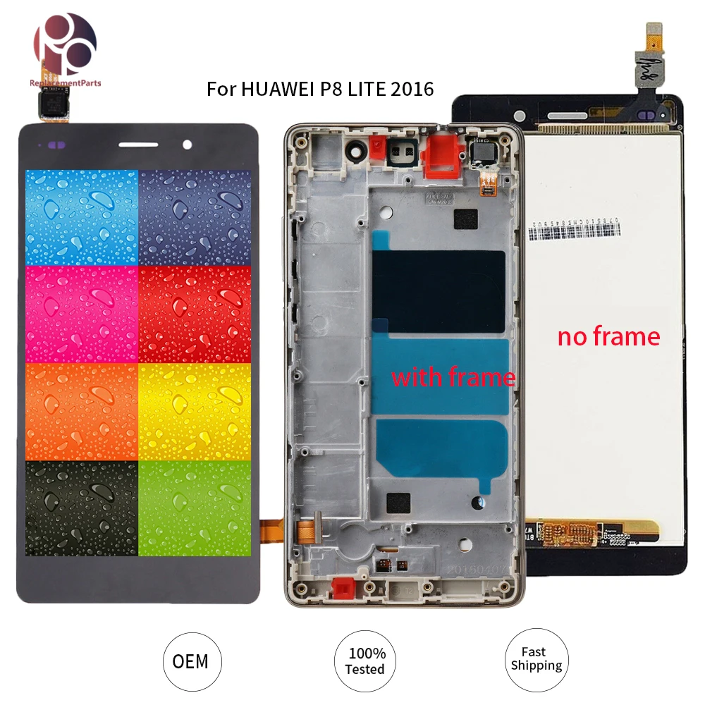 

Original Mobile Phone LCD Display For HUAWEI P8 LITE 2016 ALE-L21 L04 Touch Screen Digitizer Assembly Replacement