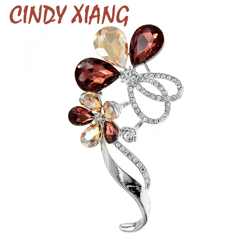 Женская Брошь В Виде Цветка CINDY XIANG разноцветная брошь с кристаллами на зиму