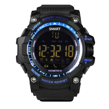 

Sports Smart Watch Large Dial Electronic Watch Step Phone Reminder Stopwatch Waterproof Blue