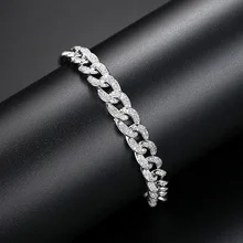 8 мм серебряные кубинские браслеты-цепочки для женщин и мужчин AAA CZ Циркон Проложить Bling Ice Out звено цепи хип-хоп рэппер ювелирные изделия