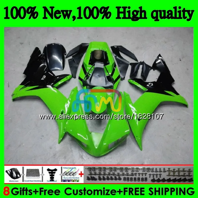 Корпус для YAMAHA YZF R 1 1000 YZF-1000 YZFR1 02 03 комплект 122BS.12 R1 1000CC YZF1000 светло-зеленый YZF-R1 2002 2003