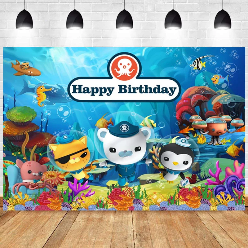 The Octonauts Photo Backdrop Boys Kids Happy Birthday Party Ocean Photograph Background Girls Banner Photocall Decoration | Электроника
