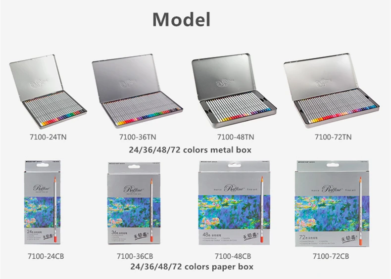 Marco 7100/7120-24/36/48/72 жирной/водорастворимый Профессиональный Цвет карандаши с 36/48/72 Отверстия пера Обёрточная бумага Карандаш Чехол