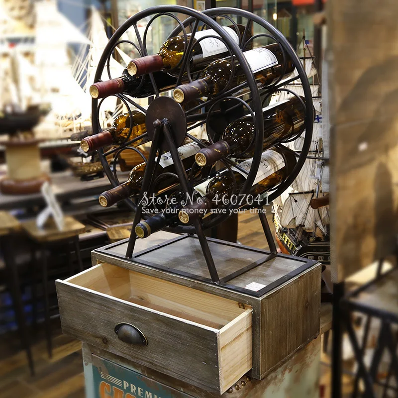 Винтажный креативный Железный винный шкаф в форме дорожки Винная стойка с
