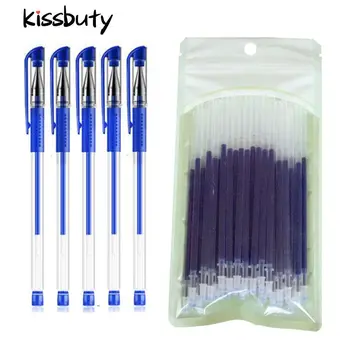 

55Pcs/Set Gel Pen 0.5mm Red/Black/Blue Ink Gel Pens Refills Rod Gel Pen For School Office Stationery Student Writing Supplies