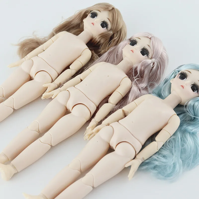 28 см BJD кукла 21 шарнирная кукла DIY обнаженное тело вьющиеся прямые волосы подарок для девочки с 3D глазами голова куклы игрушки для детей