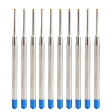 Recharges de stylo à pointe moyenne, 10 pièces, Style Standard universel, encre bleue/noire, 1MM, livraison directe