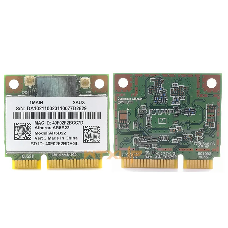 Двухдиапазонный 2,4G/5G Atheros AR5B22 AR9462 300 Мбит/с полумини PCIE wifi+ BT 4,0 Bluetooth 4,0 wifi сетевой адаптер