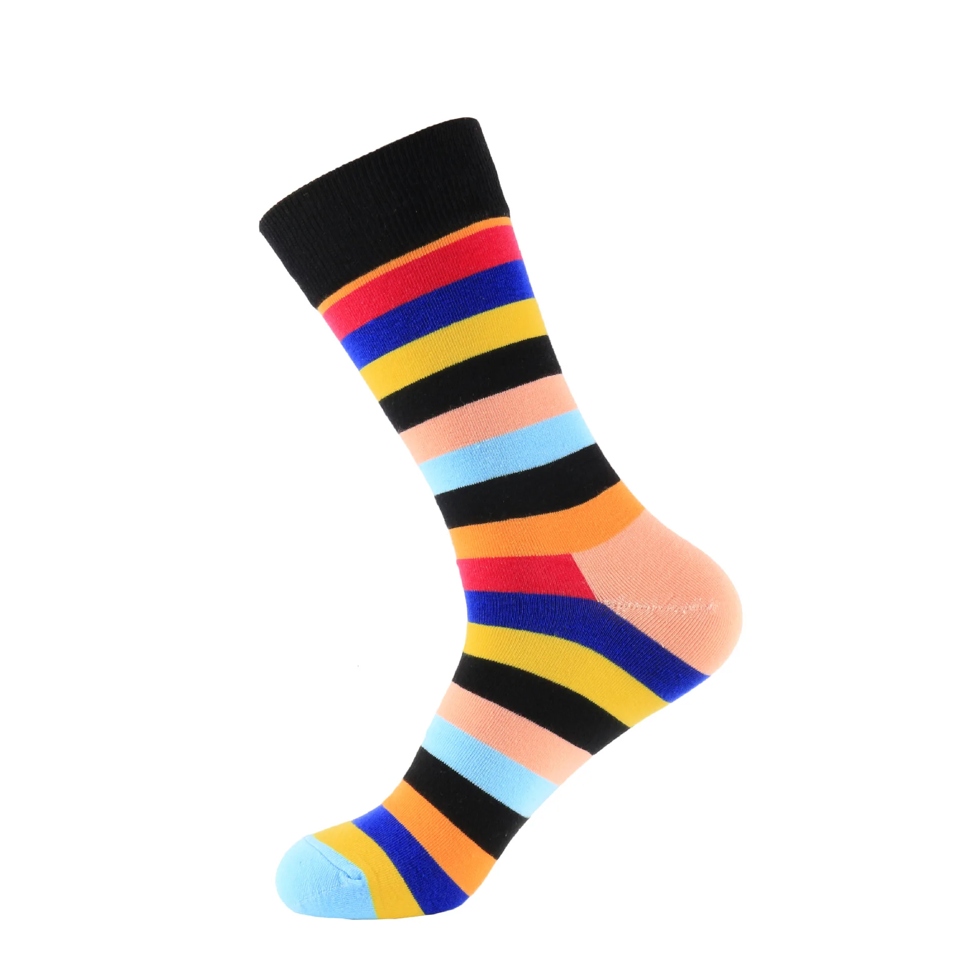 2019 Новые мужские носки большого размера повседневные мужские цветные полосатые популярные удобные вечерние классический подарок носки