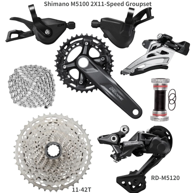 Emigreren vertaler Spanje Shimano Deore M5100 Groupset Mtb Mountain Bike Groupset 2x11 -speed 170/175  36-26t 11-42t Rd M5120 Derailleur - Bicycle Derailleur - AliExpress