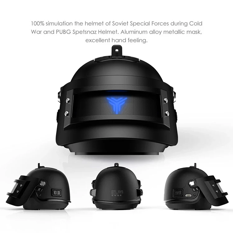 Portable Bluetooth Speaker Metal Helmet Subwoofer Creative Bass Speaker for Home Decor Boys and Girls
