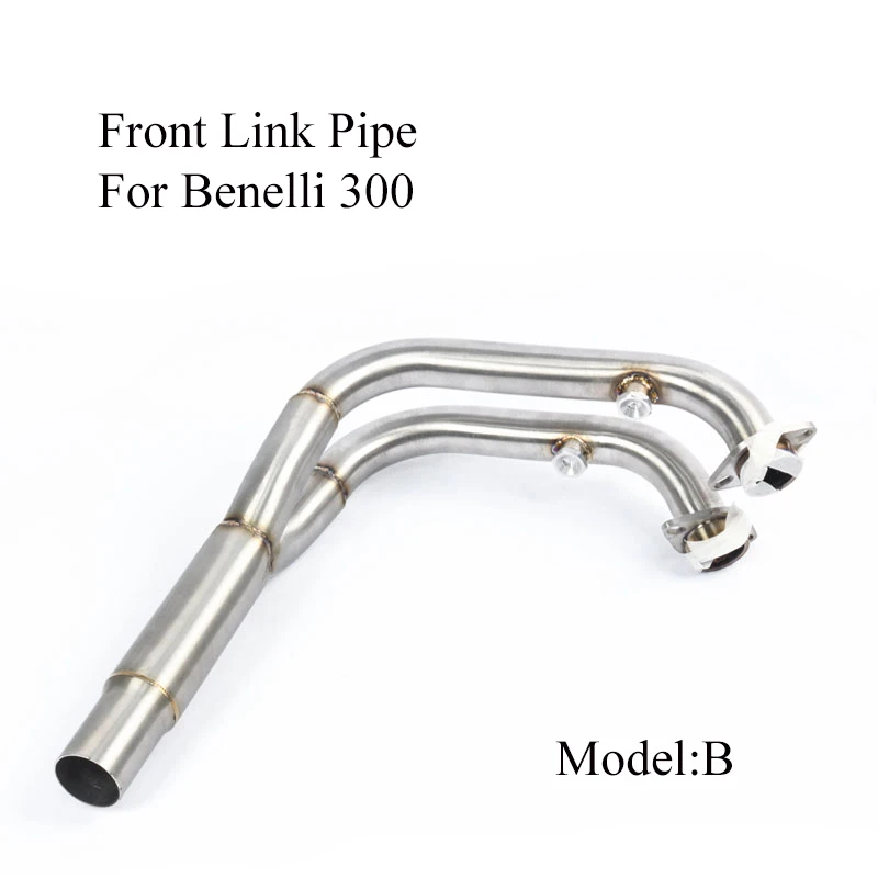 Для Benelli 300 600 мотоциклетная выхлопная средняя Соединительная труба средняя труба из нержавеющей стали вентиляционная труба без глушителя слипоны - Цвет: B
