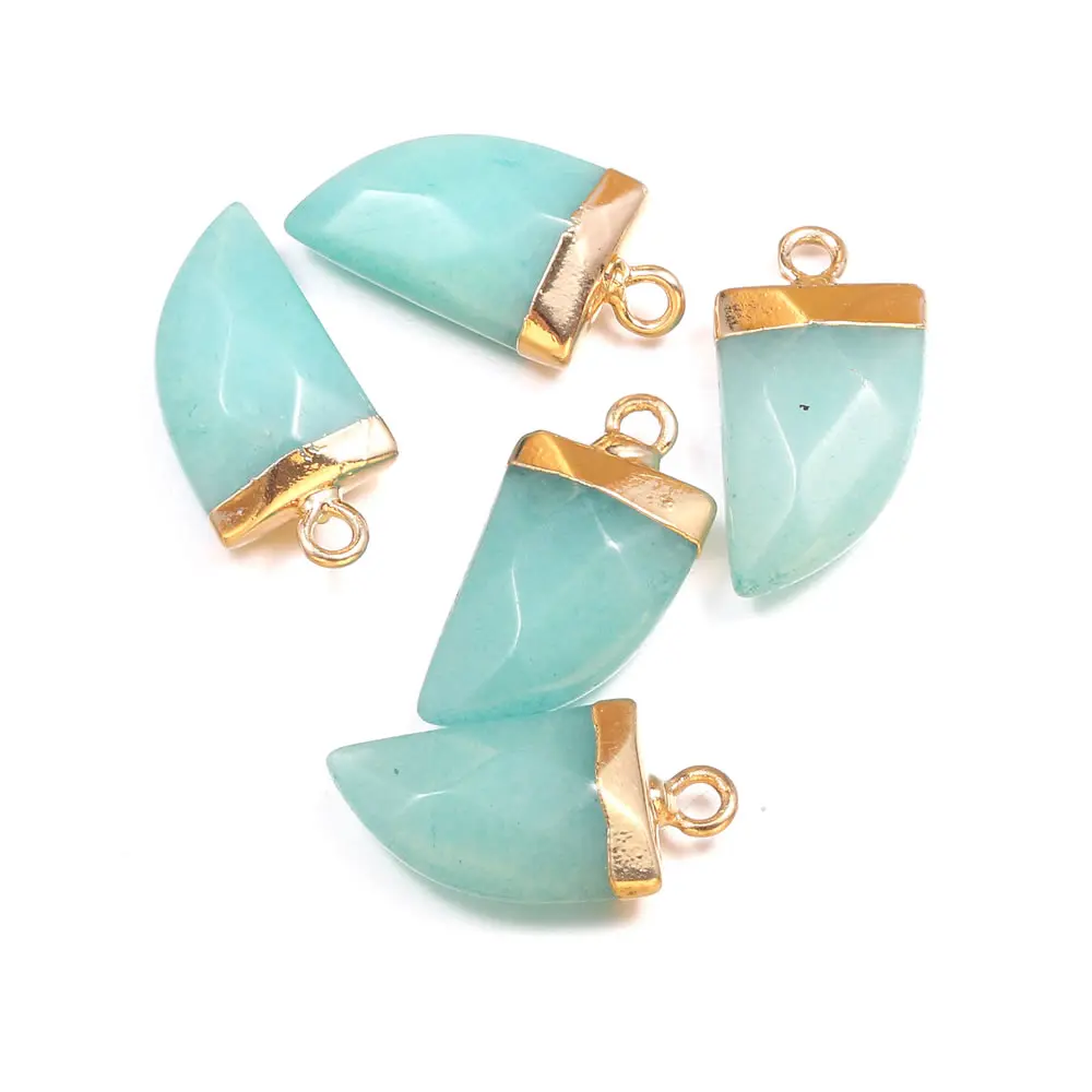 

1Pcs Natural Semi-precious Stone Damation Jaspers Charms Pendants For Handmade Jewelry Making DIY Necklaces Size 10x20mm