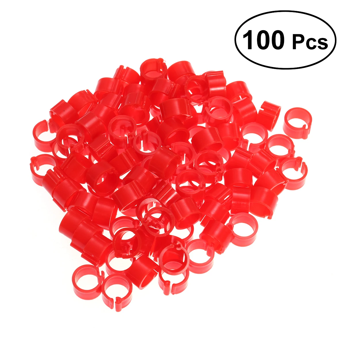 100pcs Red 100 шт 8 мм пластиковое кольцо для ног птицы кольца для голубей идентификация птиц кольцо для открывания попугая кольцо для ног кольца для птиц принадлежности для птиц - Цвет: 100pcs Red
