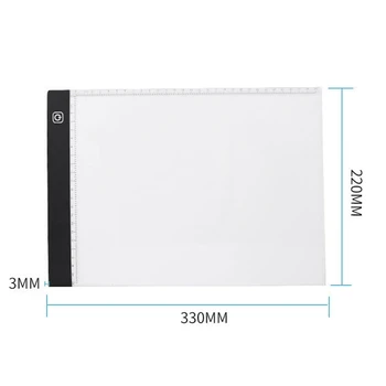 

A4 Dimmable LED Drawing Copy Pad with Scale USB Power Artcraft Tracing Pad for Painting Writing Animation Sketching