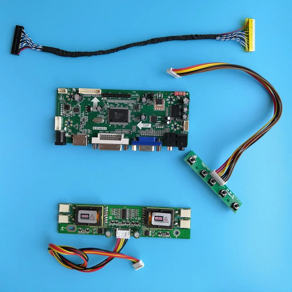 Комплект для LM230WF1-TLF1 панели экрана плата контроллера VGA DVI 30pin HDMI драйвер 2" LVDS 4 лампы M. NT68676 DIY 1920X1080