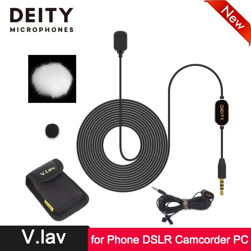 

Deity V.lav Professional Lapel Condenser Microphone for SLR Camera Smartphone Pad Tablet PC Computer Camcorder Audio Recorder