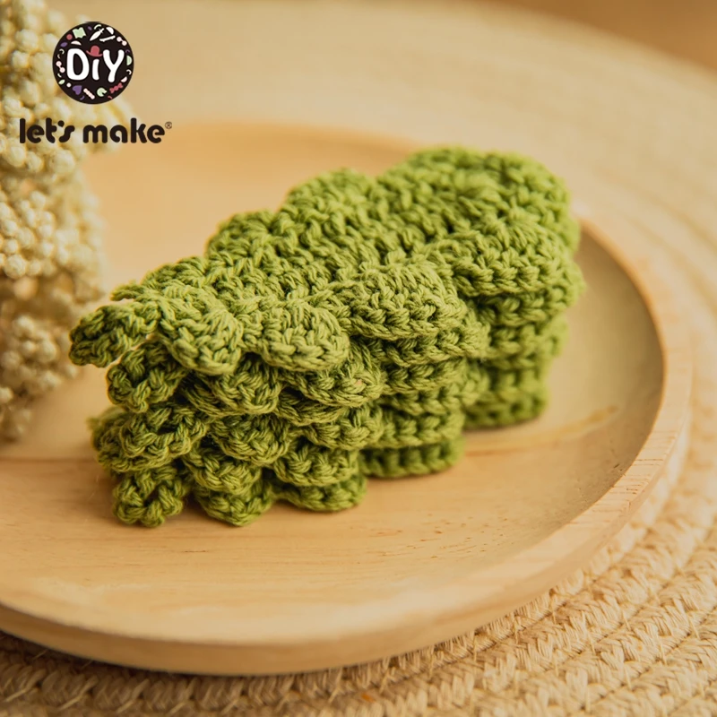 

Let's Make 5pc Plant Crochet Round Wooden Beads Crochet Wooden Teether Decoration Wooden Teething Crochet Beads Baby Teether