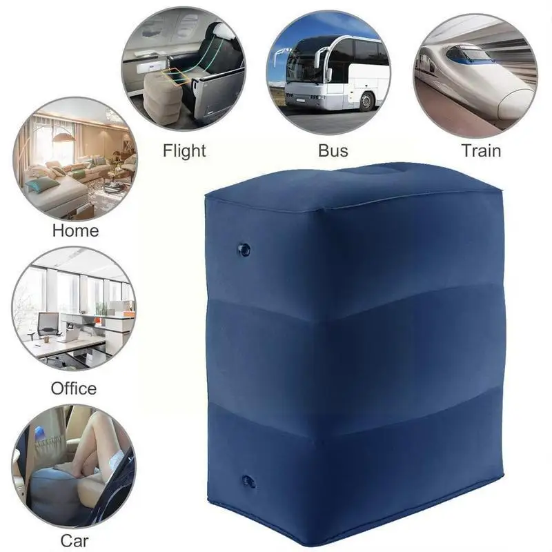 Inflatable Portable Travel Foot Rest Pad Pillow Under Support Knee Pillow Relief Airplane