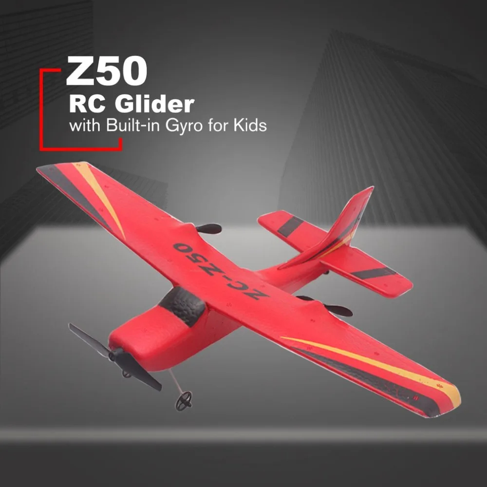 2019 Z50 2.4G 2CH 350mm Micro Wingspan Remote Control RC Glider Airplane Plane Fixed Wing EPP Drone with Built-in Gyro for Kids