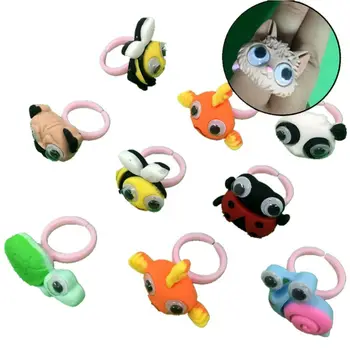 

3pcs Cute Funny Animal Ring With Flexible Eyes For Party Favors Party Bag Filler Gift
