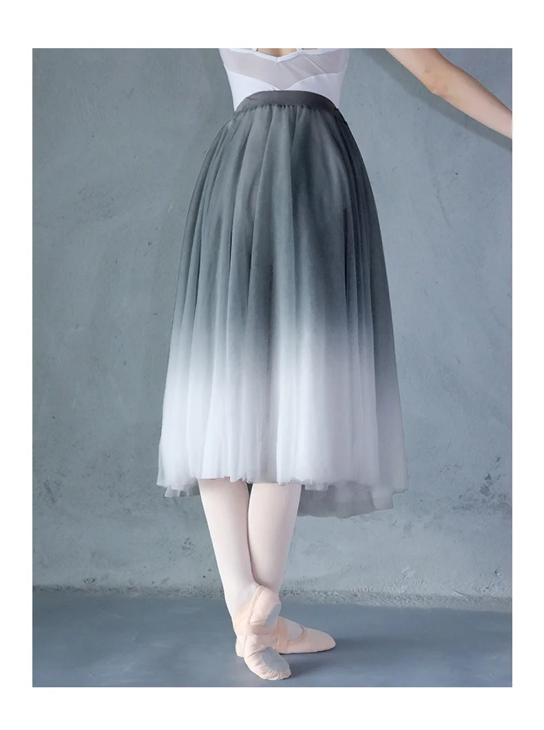 adultos gradiente macio cinza ballet vestido trajes de dança
