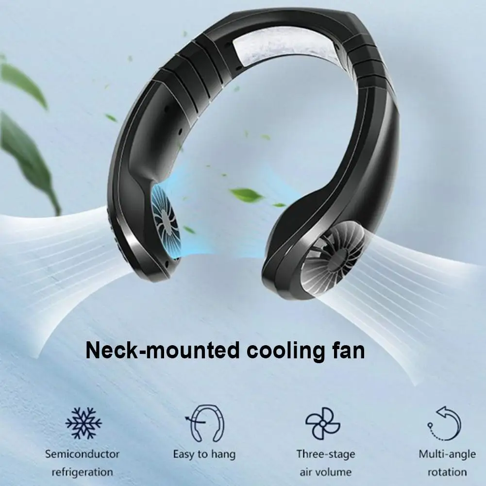 Portable Summer 3 Wind Force USB Rechargeable Dual Fan Mini Air Conditioner Hands-free Neck Band Hanging Cooling | Обустройство дома