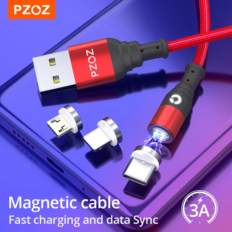 PZOZ Micro USB Магнитный кабель Тип C магнит Быстрая зарядка зарядное устройство Microusb c