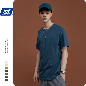 

INFLATION Summer Solid Men Casual T-shirt O-Neck Short Sleeve T shirt Men Cotton Hip Hop Men T Shirt Regular Boys Tshirt 1183S20