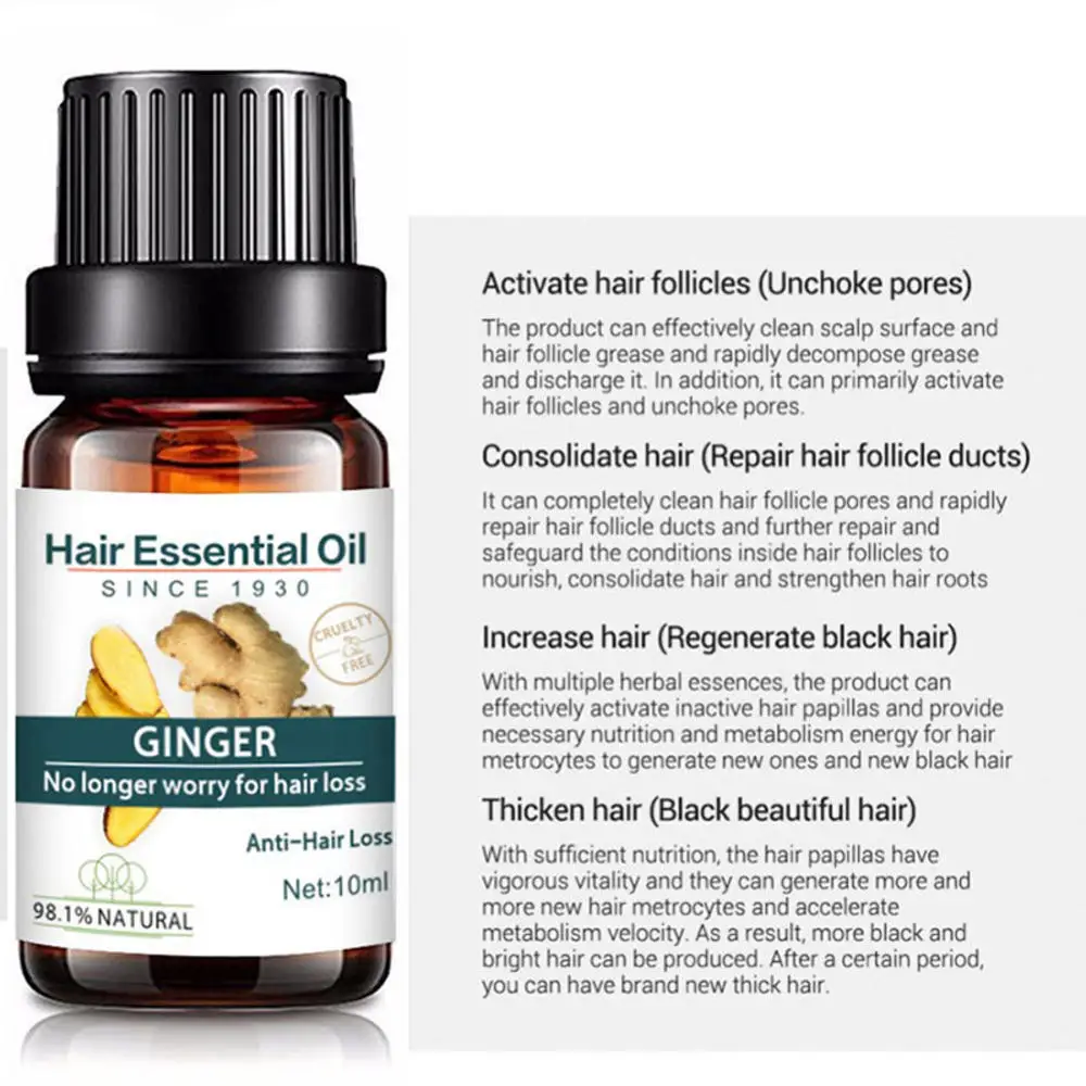 10ml Ginger Hair Essential Oil Hairdressing Hair Mask Plant Extract Essential Oil Dry and Damaged Treatment Hair Nutrition Hair 10ml Ginger Hair Essential Oil Hairdressing Hair Mask Plant Extract Essential Oil Dry and Damaged Treatment Hair Nutrition Hair