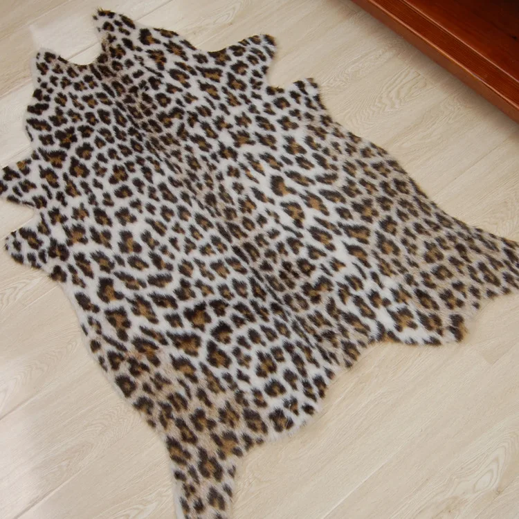2020 new zebra Cow Leopard Tiger printed Rug  Cowhide faux skin leather NonSlip Antiskid Mat  Animal printed Carpet 5