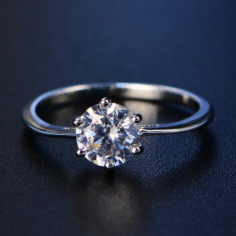 PANSYSEN, серебряные ювелирные изделия из натуральной 925 пробы, свадебные кольца для женщин, розовое, белое, красное, зеленое, синее кольцо из драгоценного фиолетового камня, размер 4-12 - Цвет камня: Белый