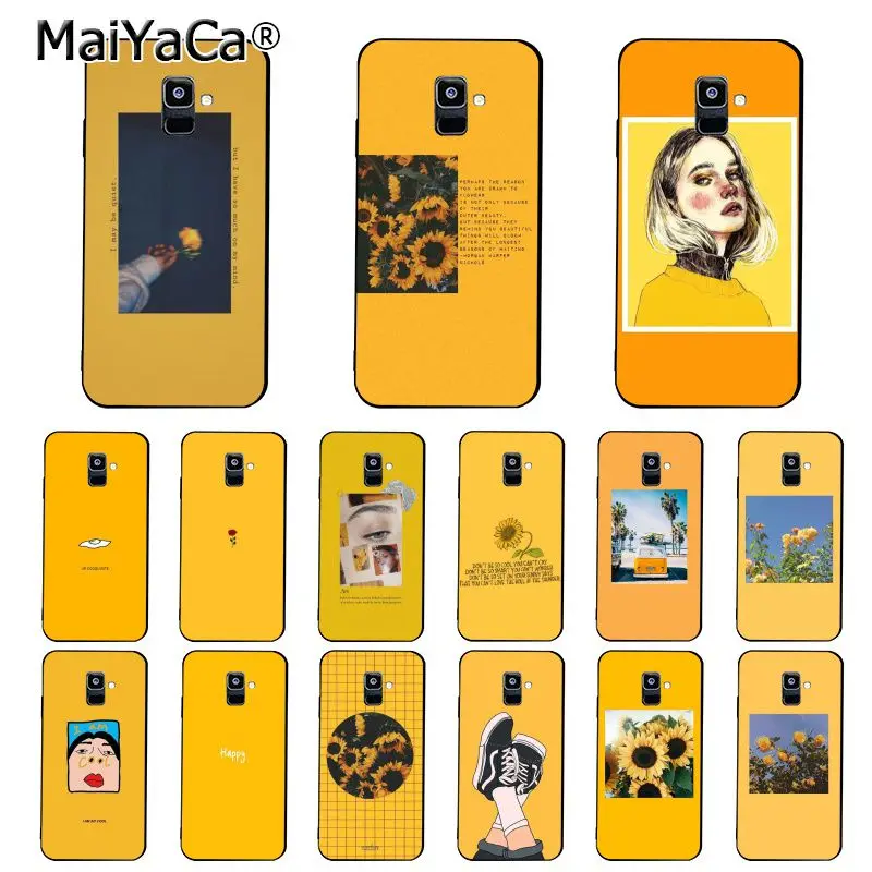 

MaiYaCa Great Art aesthetic Yellow Flower Cartoon Girl Phone Case For Samsung Galaxy A7 A8 A6 Plus A9 2018 A50 A70 A20 A30 A40