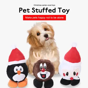 

Fast Ship! Interesting Interaction Dog Plush Toys Christmas Series Santa Dogs Gnawing Molars Teeth Cleaning Toys Pet Accessories