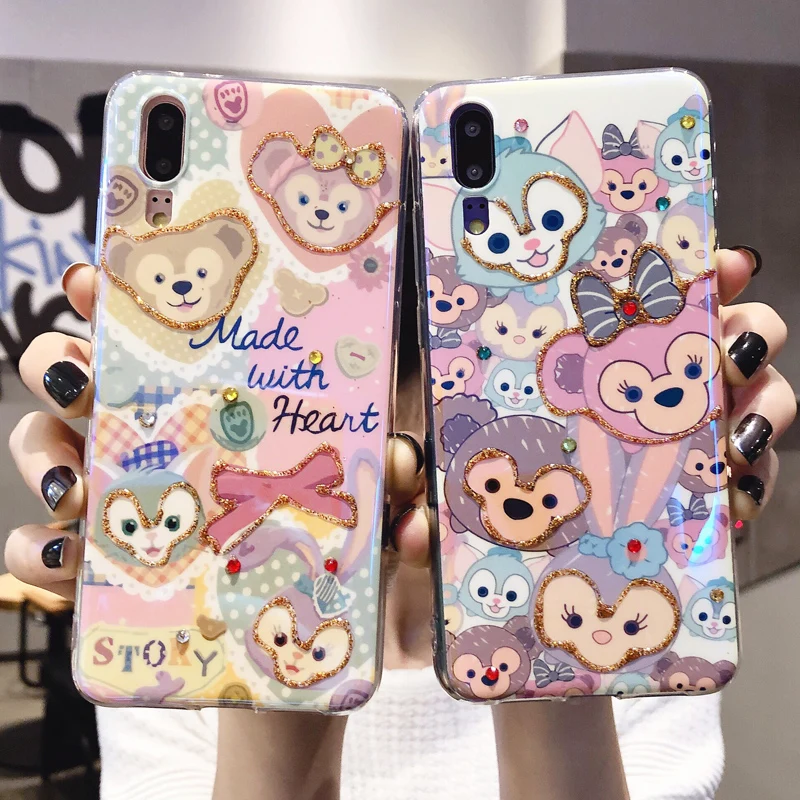 Для huawei P30 pro bling Медведь Даффи игрушка мягкий чехол и закаленное стекло экран пленка для huawei P20 mate20 pro блестящий чехол+ flim