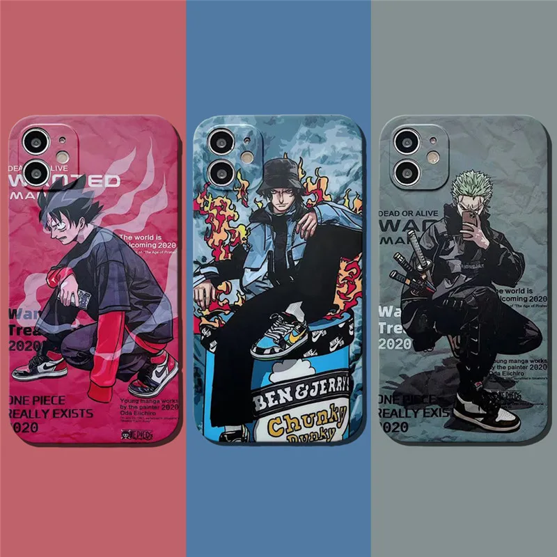 ONEPIECE Luffy Zoro BANDAI Аниме чехол для телефона iPhone 13 мягкий крутой 11 12 PRO Max X XR XS MAX 7 8 Plus