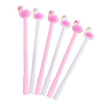 

2 Pcs Cute Beautiful Flamingo Swans Gel Pen Kawaii Stationery Pens Material Office School Supplies Writing Tool