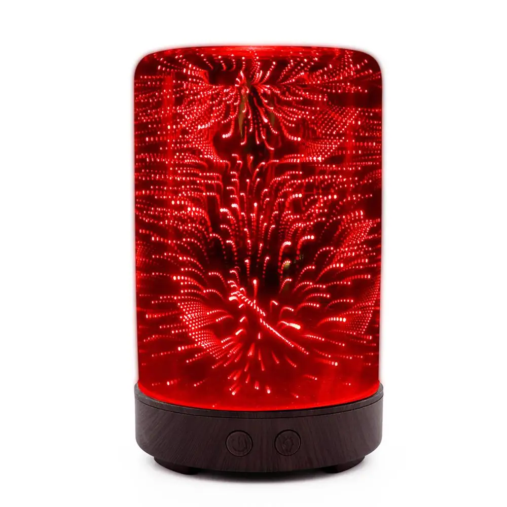 

014-3D Colorful Fireworks Glass Multifunctional Silent Aromatherapy Machine Humidifier Ultrasonic Essential Oil Atomizer