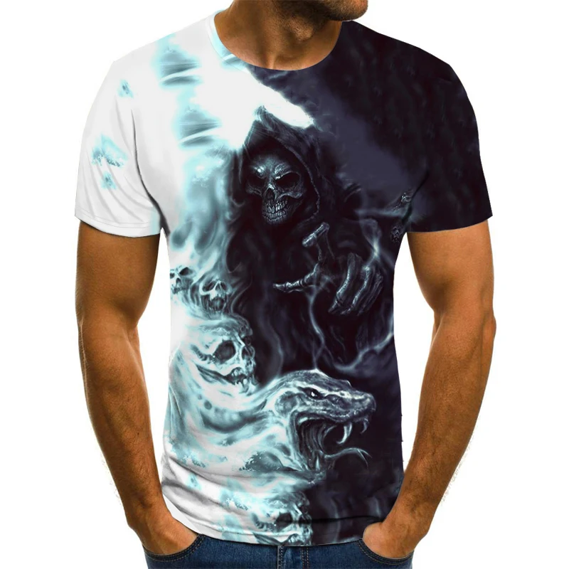 

2020 New Design t shirt men/women Reaper Skull 3D printed t-shirts casual Harajuku style tshirt streetwear tops