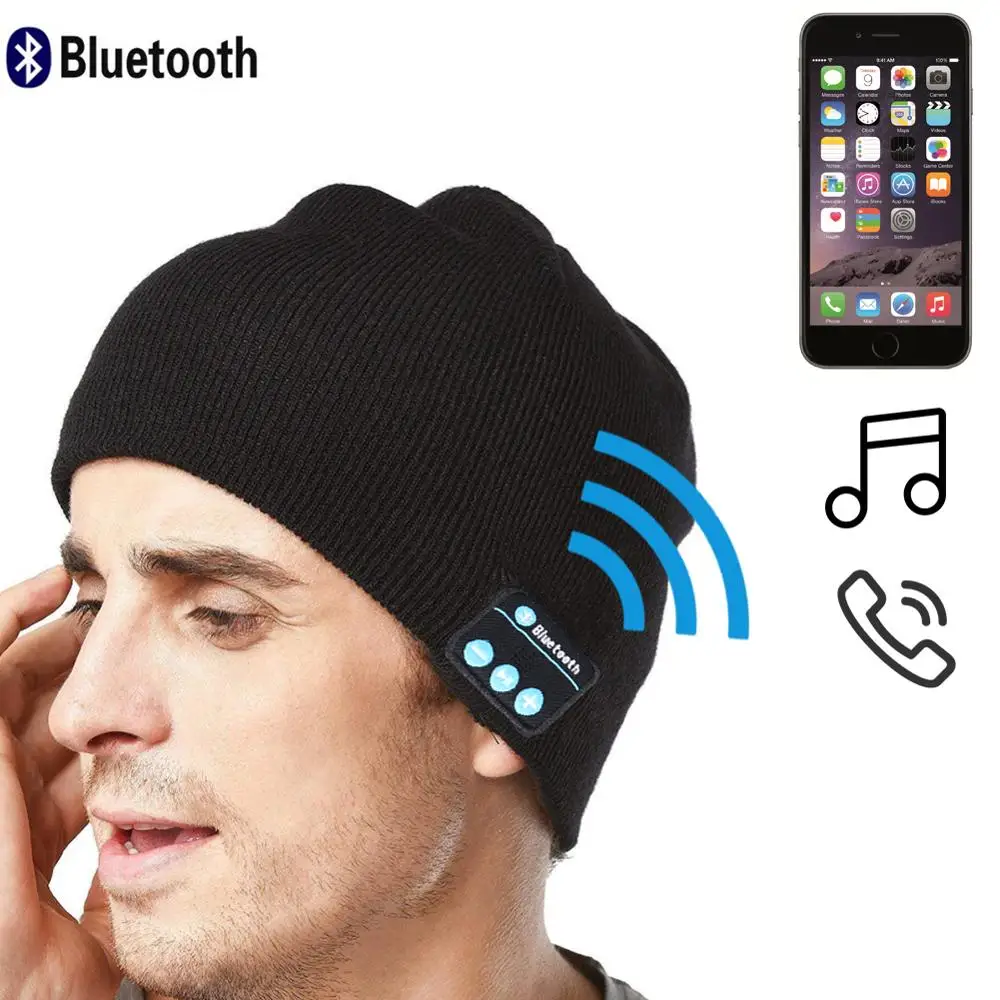 Гарнитура Bluetooth шапка наушники музыкальные шапочки зимние шапки вязаные шлемы