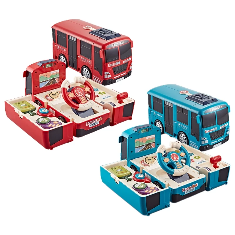 Children Bus Toy Copilot Steering Wheel Puzzle Baby Developing Educational Toy