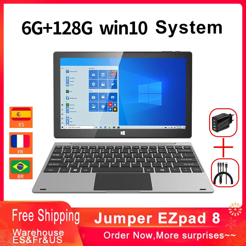 Планшетный ПК JUMPER EZPAD 8 Windows 10 6 ГБ 128 двухъядерный 1 дюйма поддержка TF-карт GPS
