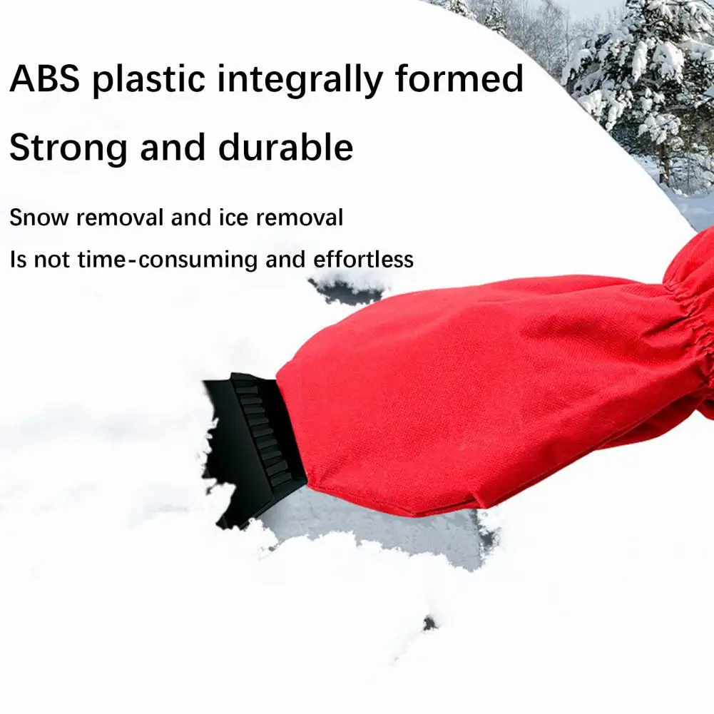 Car Ice Scraper Mitt Winter Warm Car Windshield Snow Shovel Glove Waterproof Universal Accessories