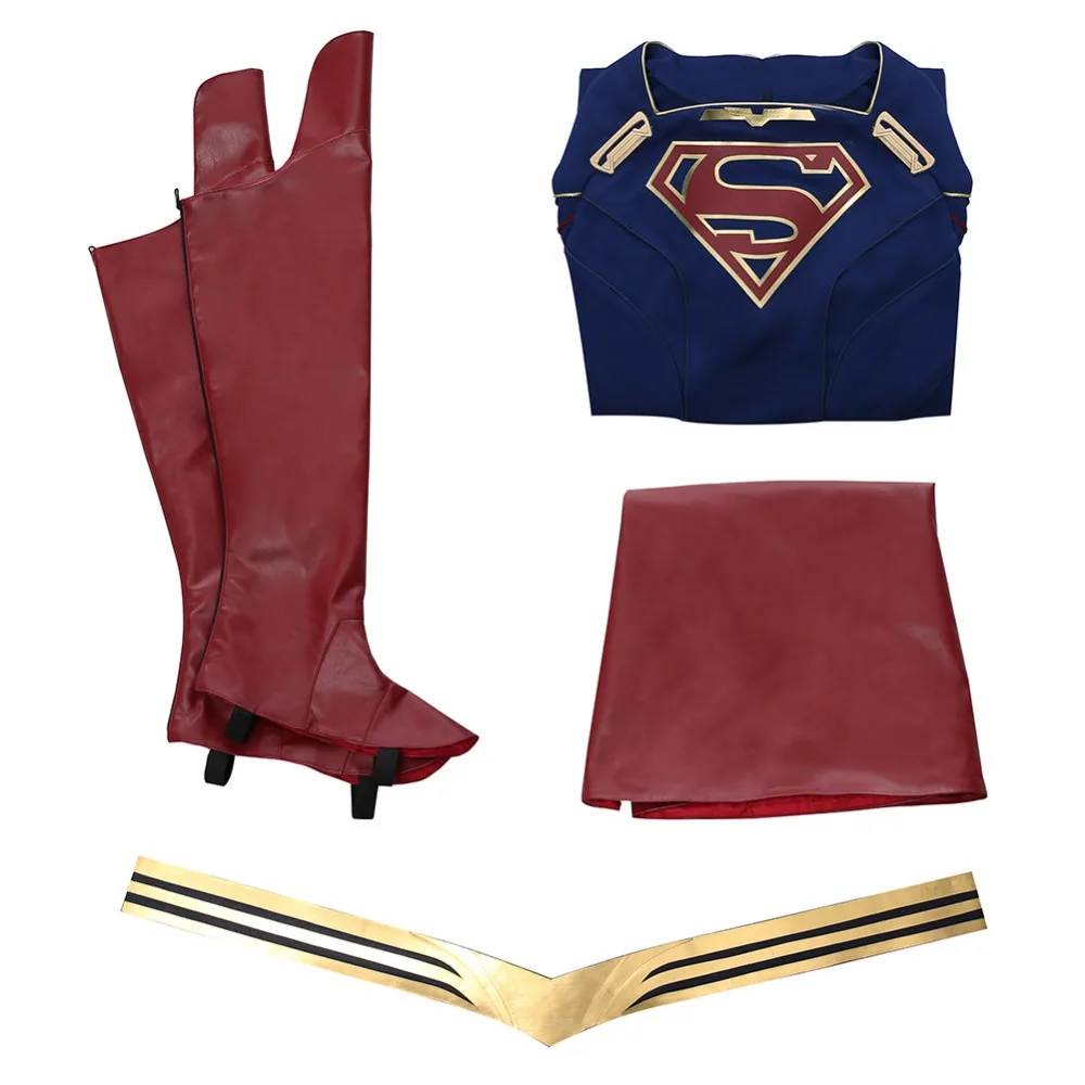Kara Danvers Косплей Супергерл 5 косплей Женский костюм женский наряд плащ-комбинезон ремень сапоги Хэллоуин карнавал